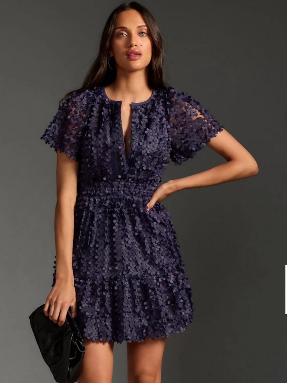 Anthropologie The Somerset Mini Dress: Floral Appliqué Edition - NWT